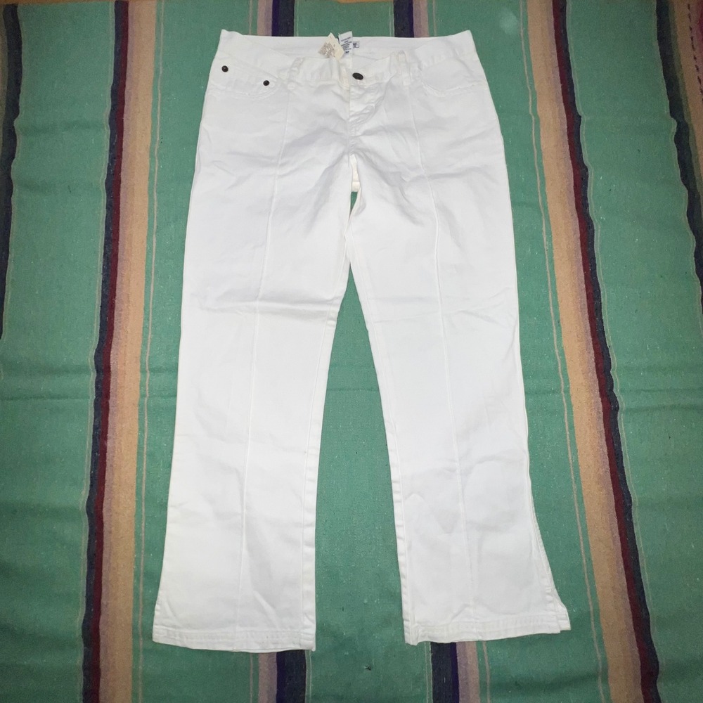 Abercrombie & Fitch Pants Womens 2 White Straight Leg Low Rise Cotton Y2K 4680